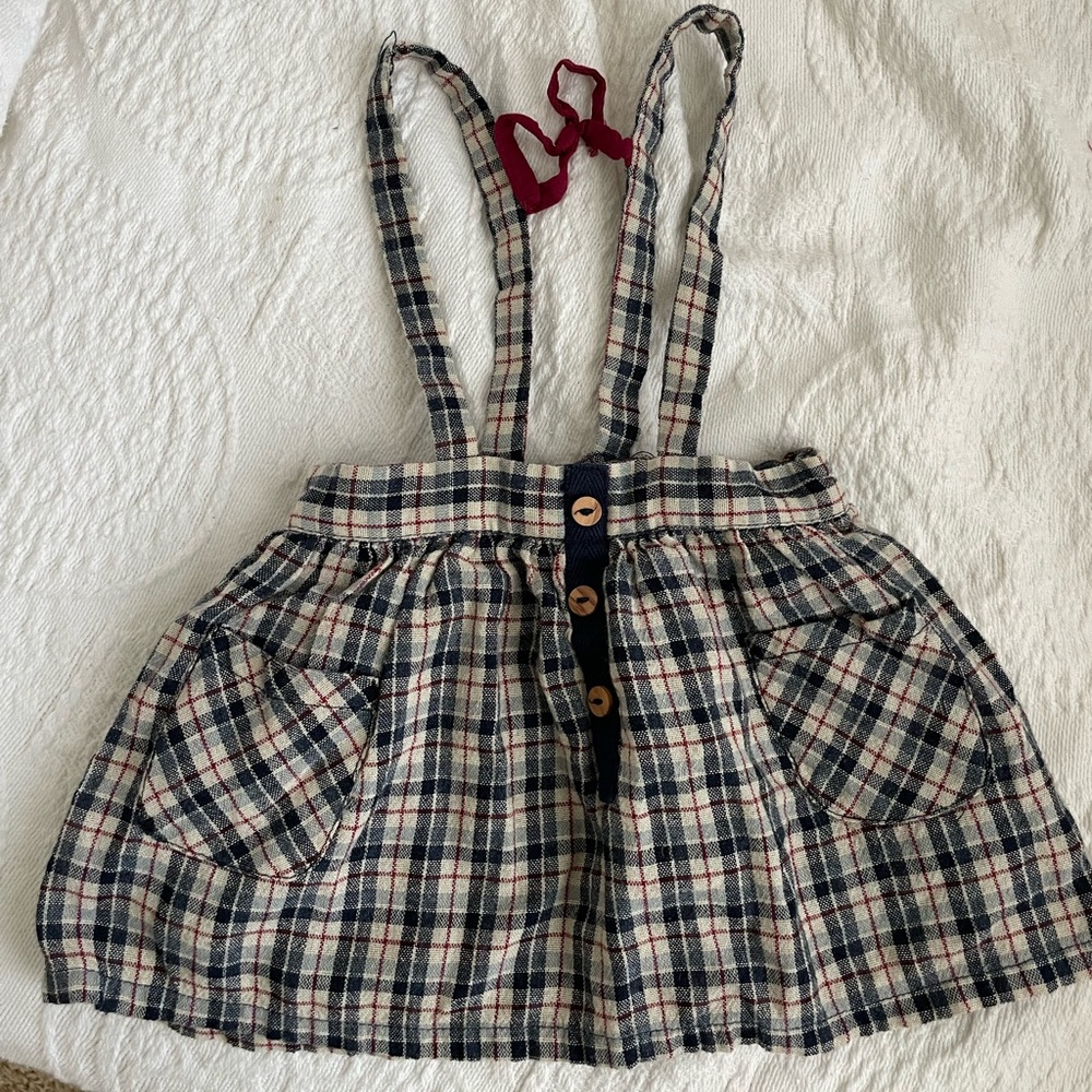Plaid overall skirt